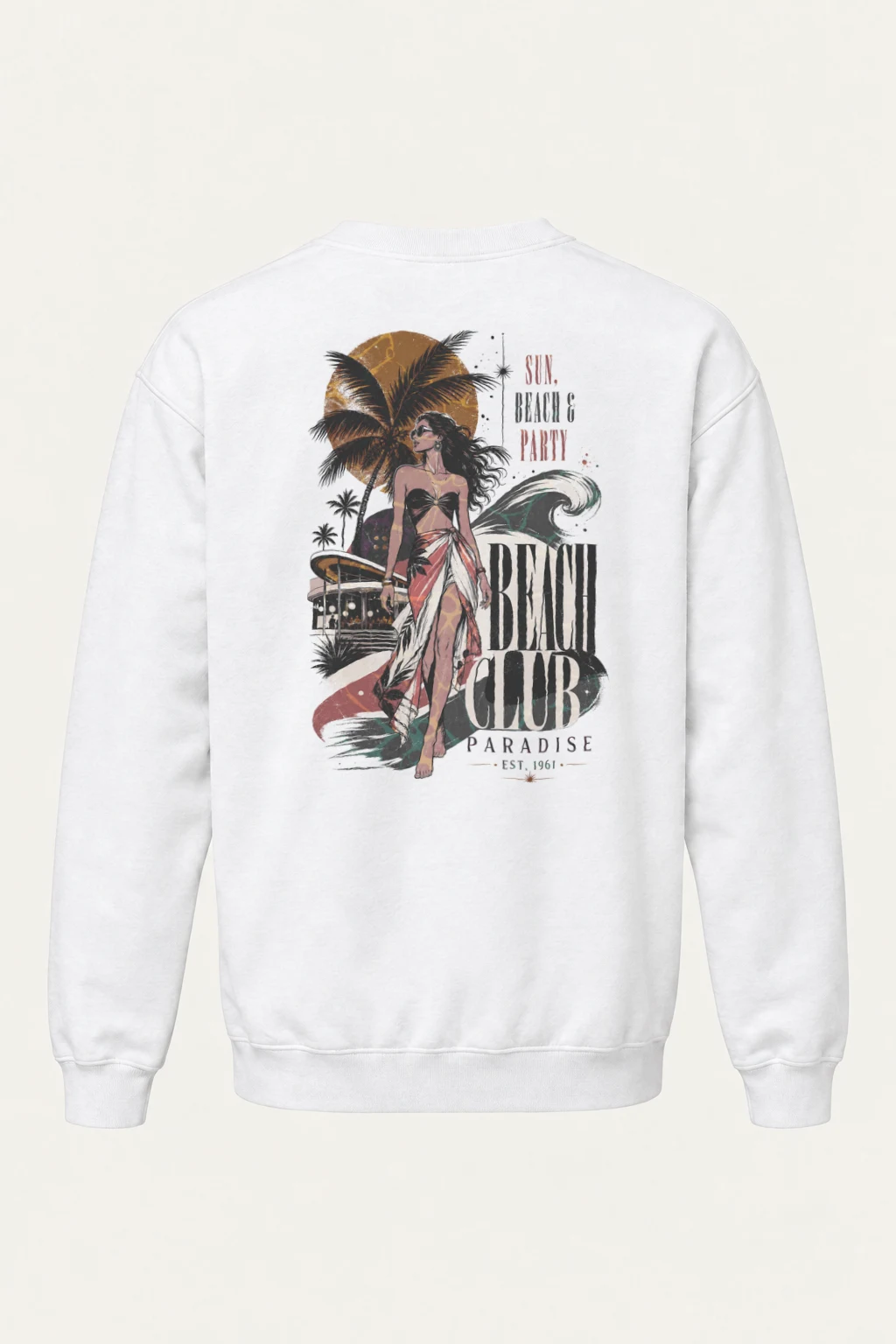 "Beach Club Paradise" Heavy Blend Unisex Crewneck Sweatshirt | Gildan 18000