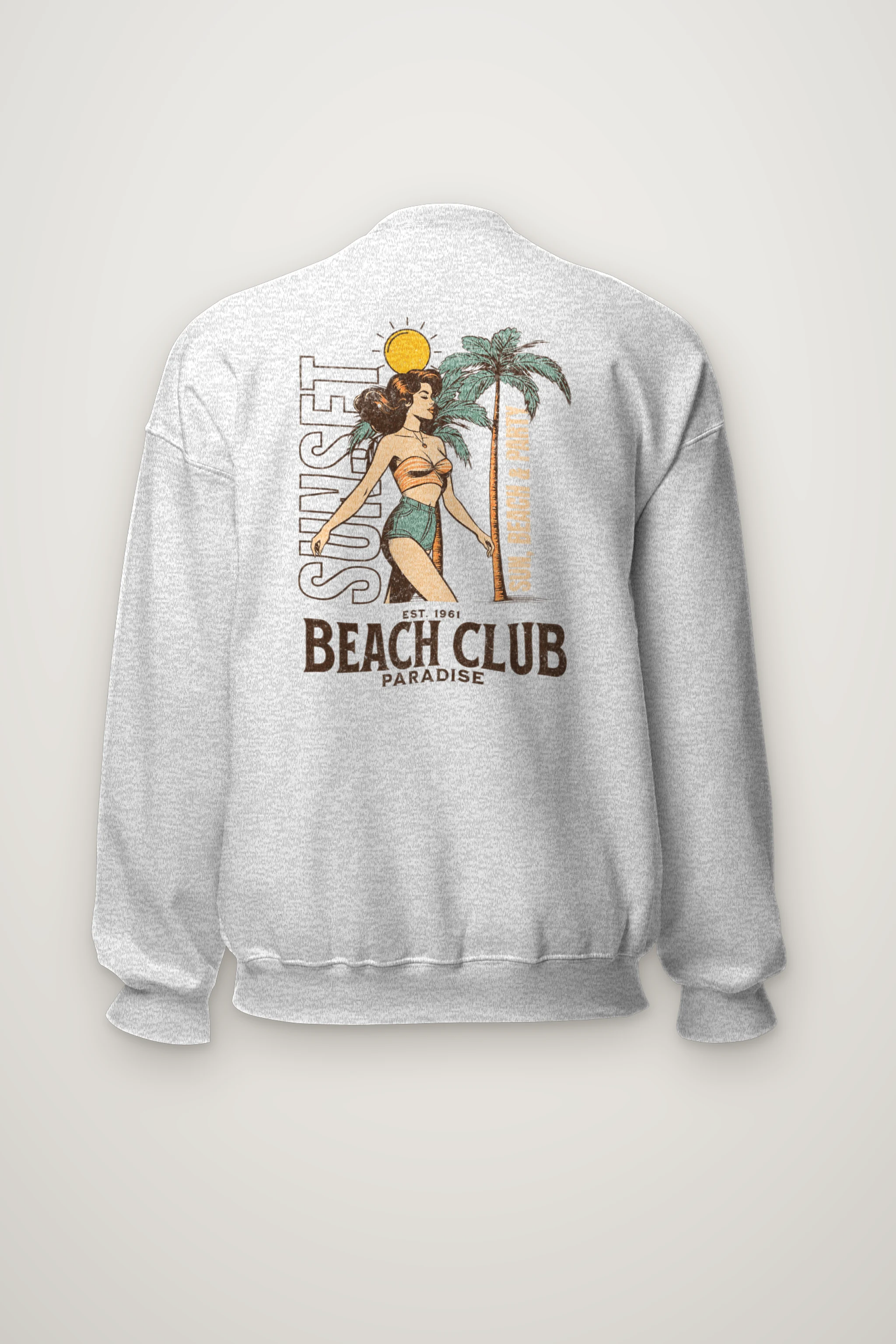 "Beach Club Paradise" Heavy Blend Unisex Crewneck Sweatshirt