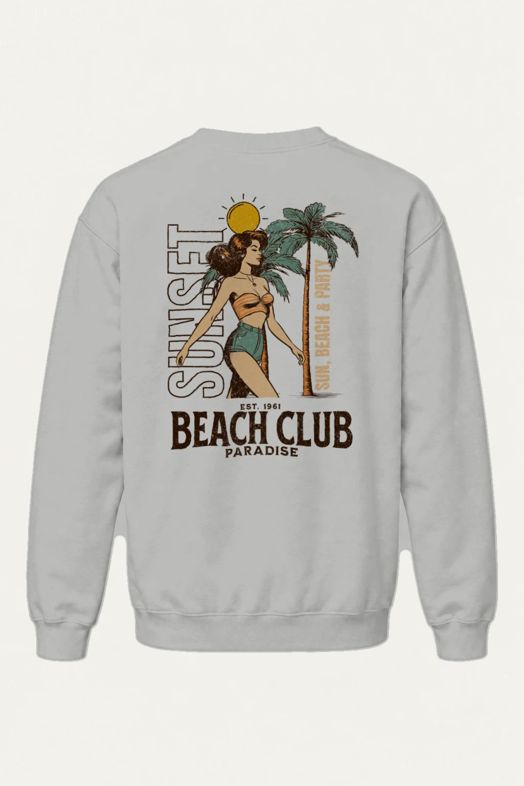 "Beach Club Paradise" Heavy Blend Unisex Crewneck Sweatshirt | Gildan 18000