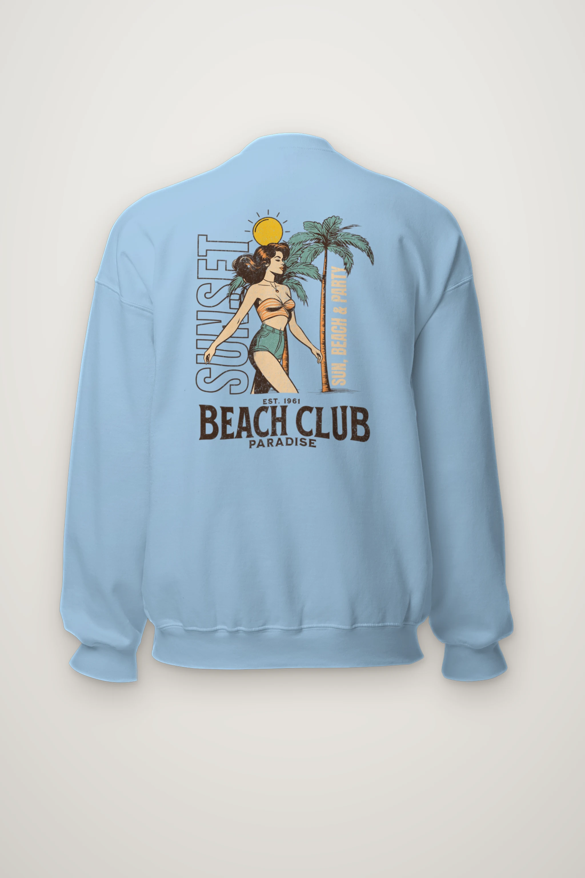 "Beach Club Paradise" Heavy Blend Unisex Crewneck Sweatshirt