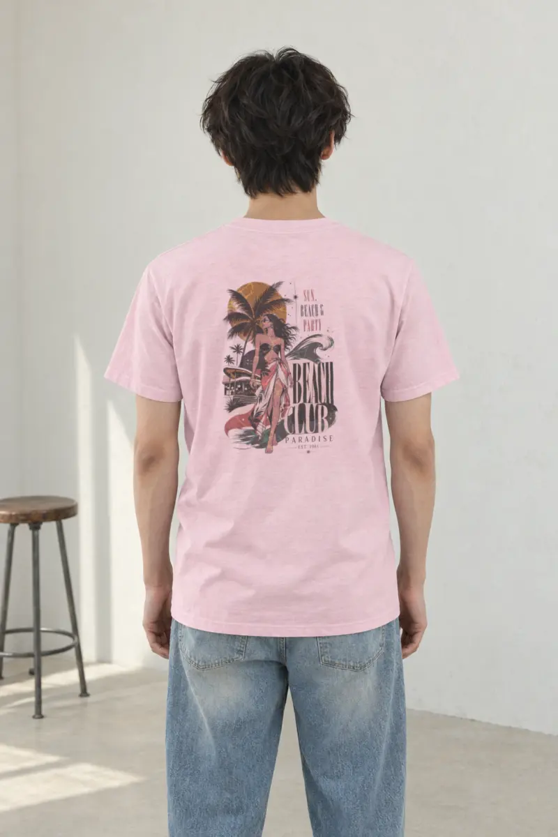"Beach Club Paradise" Heavyweight Unisex Crewneck T-shirt