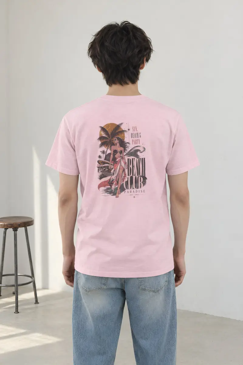 "Beach Club Paradise" Heavyweight Unisex Crewneck T-shirt