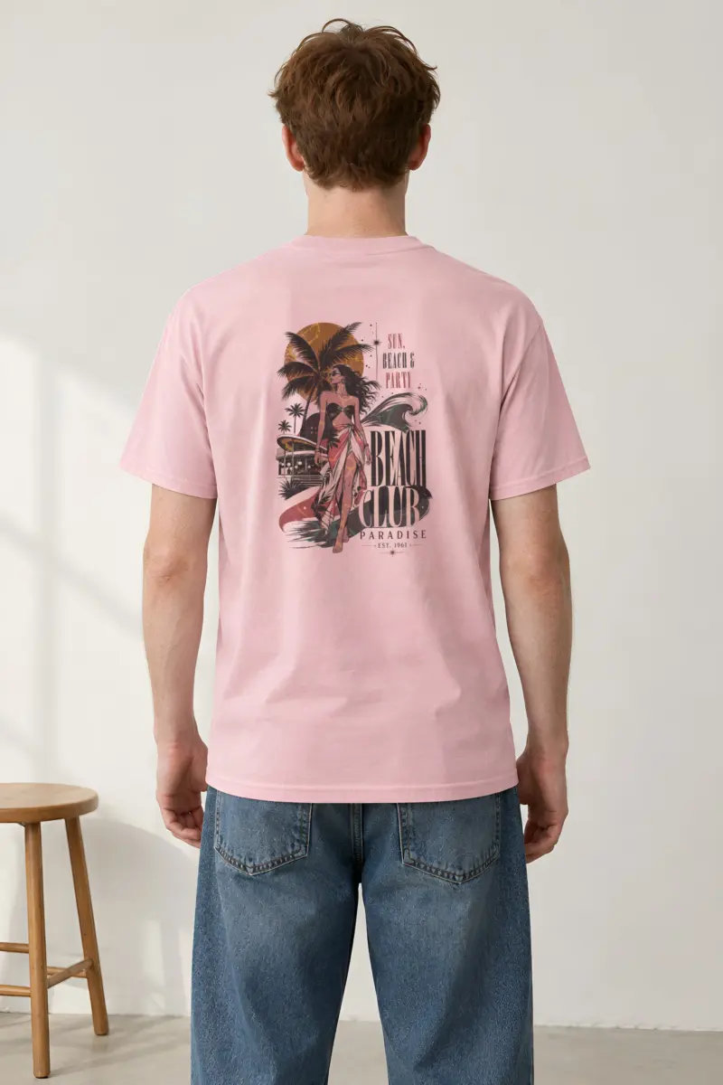 "Beach Club Paradise" Heavyweight Unisex Crewneck T-shirt
