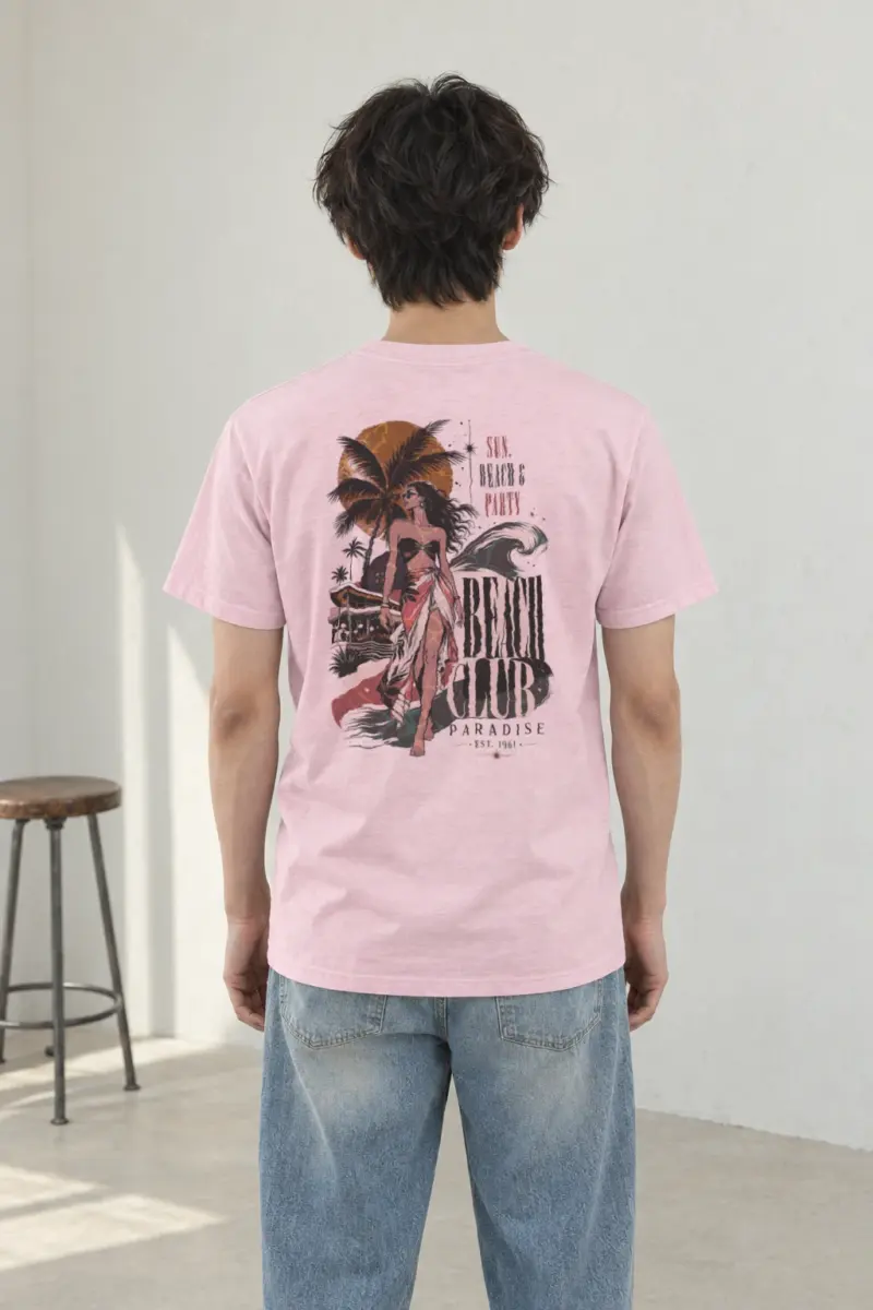 "Beach Club Paradise" Heavyweight Unisex Crewneck T-shirt