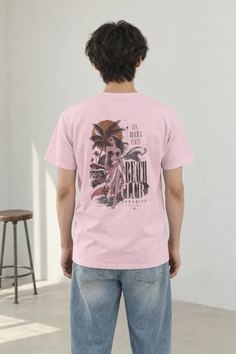 "Beach Club Paradise" Heavyweight Unisex Crewneck T-shirt