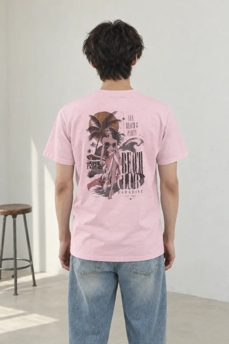 "Beach Club Paradise" Heavyweight Unisex Crewneck T-shirt