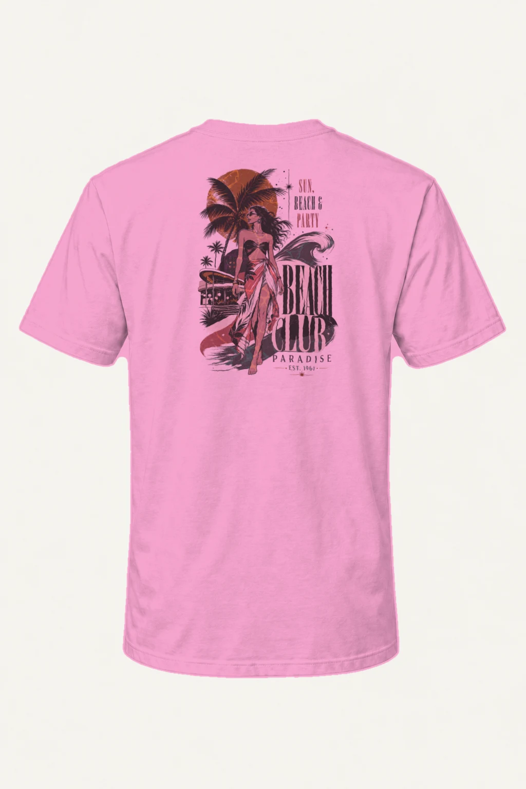 "Beach Club Paradise" Heavyweight Unisex Crewneck T-shirt | Gildan 5000