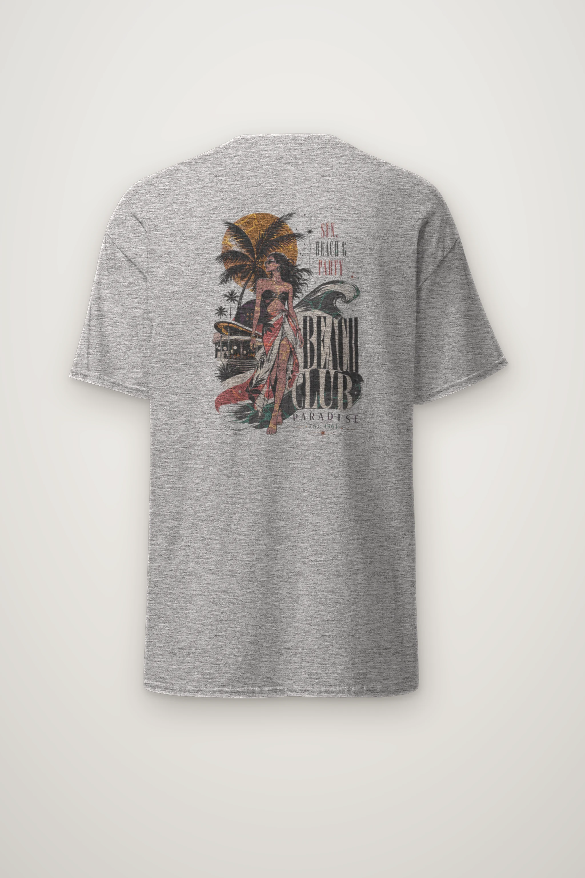 "Beach Club Paradise" Heavyweight Unisex Crewneck T-shirt