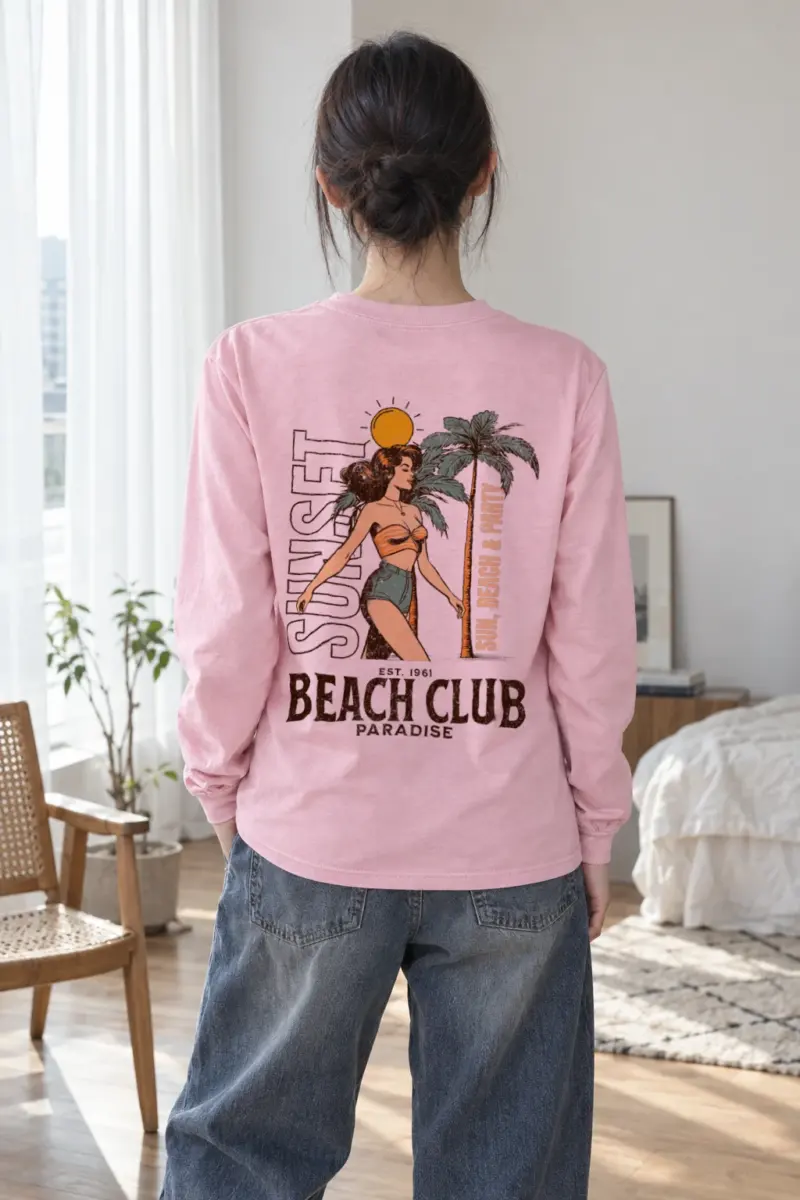 "Beach Club Paradise" Unisex Longsleeve T-shirt
