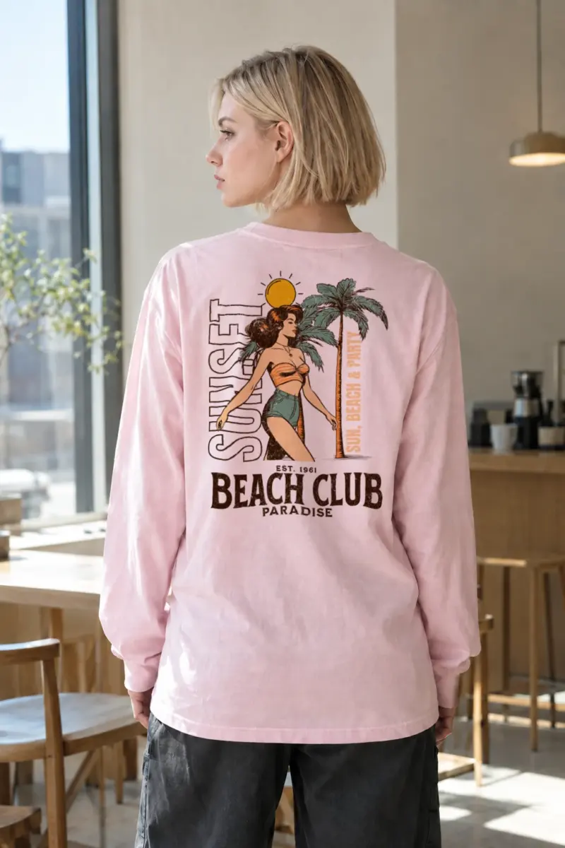 “Beach Club Paradise” Unisex Longsleeve T-shirt | Gildan 2400