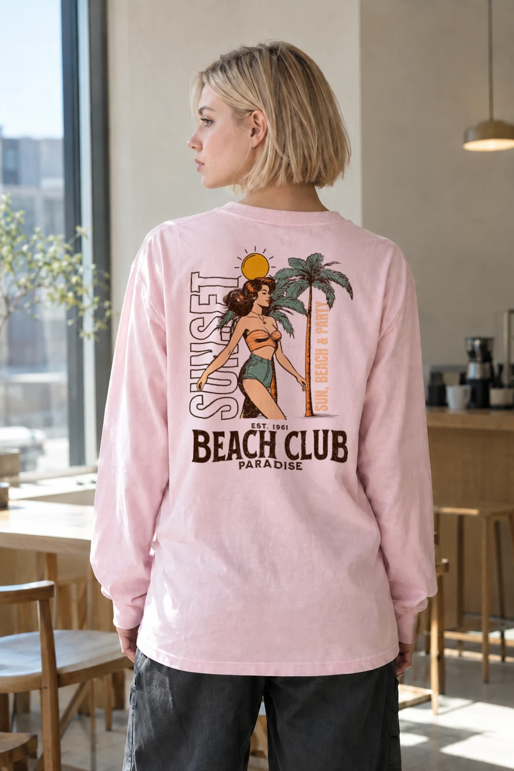 "Beach Club Paradise" Unisex Longsleeve T-shirt | Gildan 2400