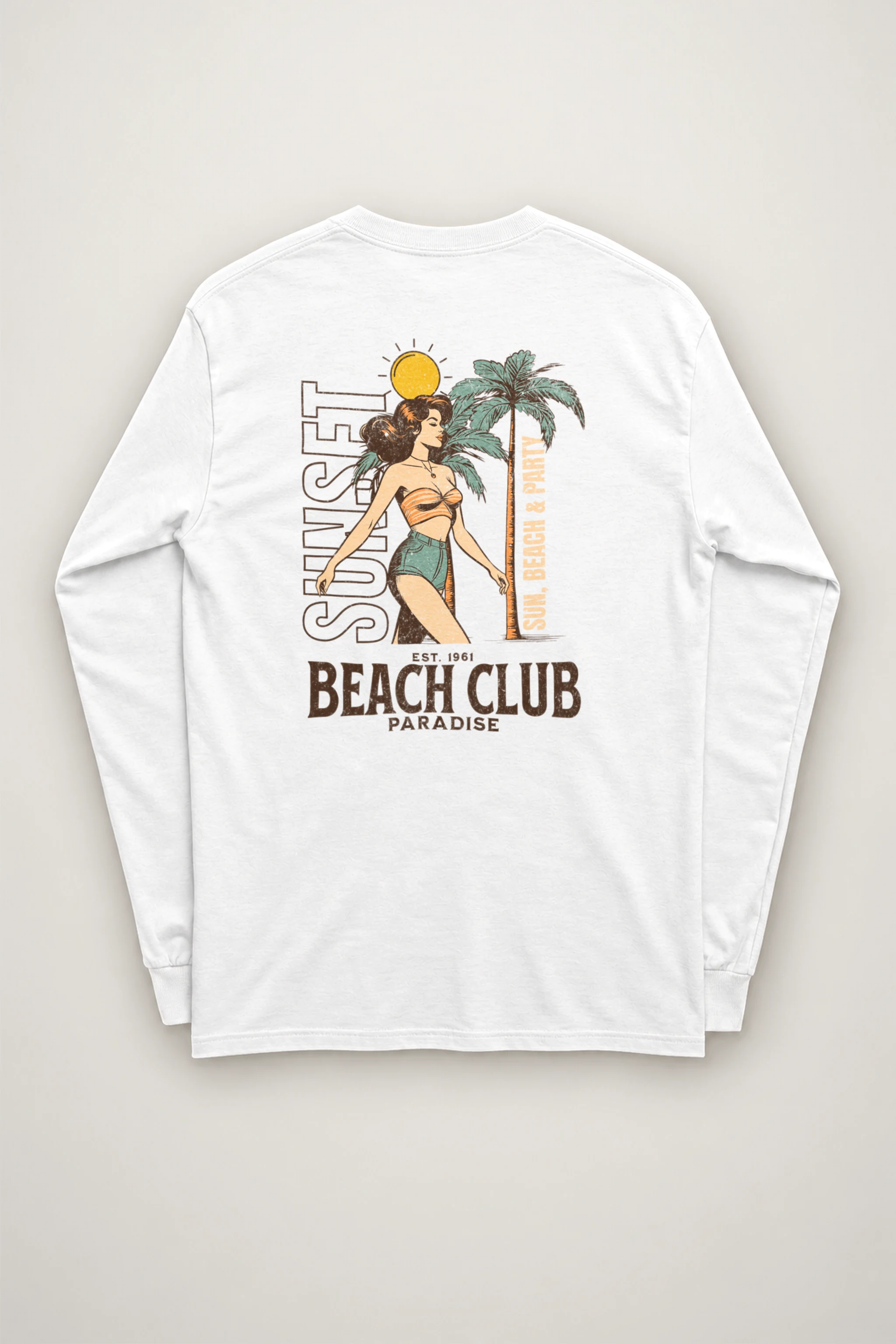 "Beach Club Paradise" Unisex Longsleeve T-shirt