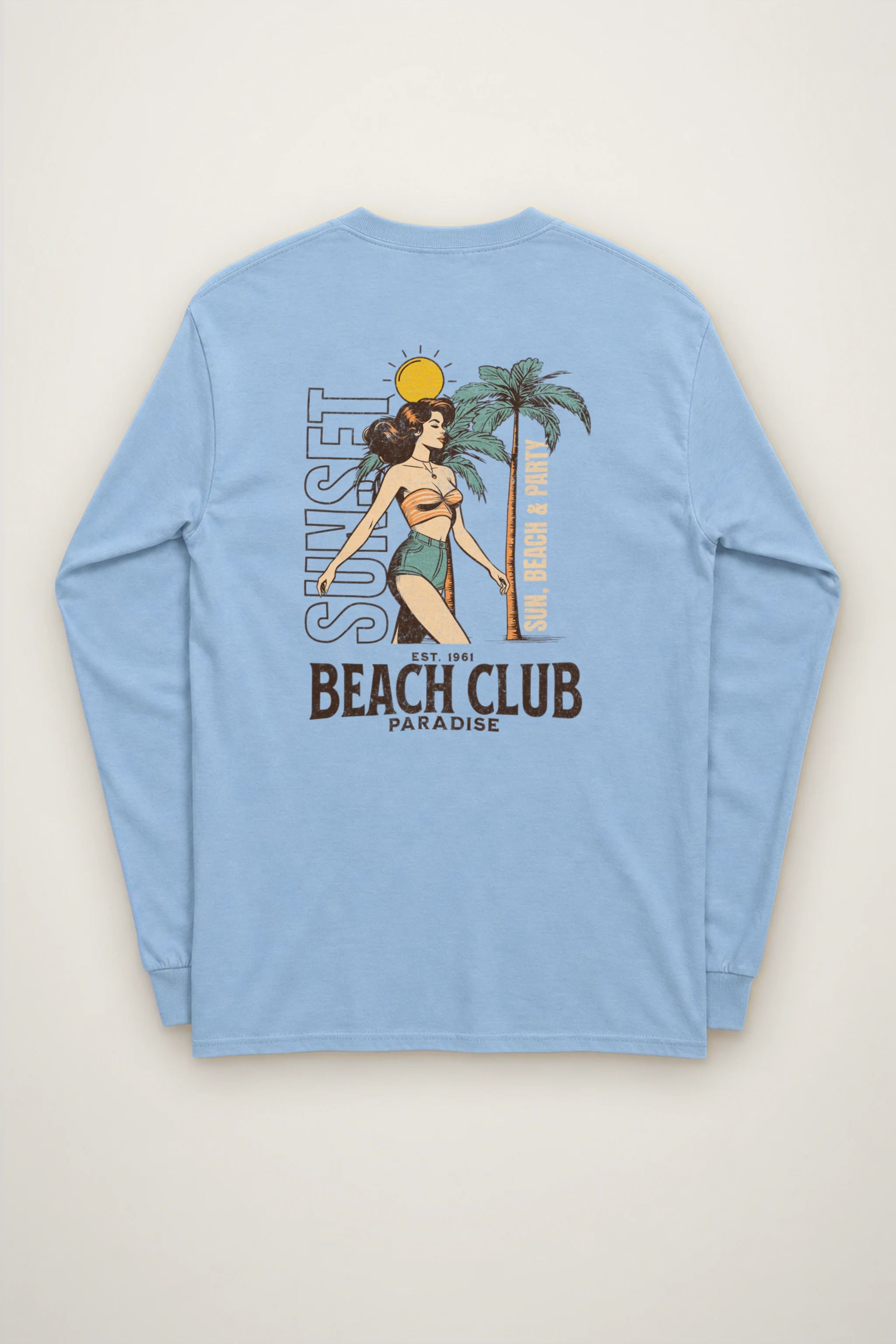 "Beach Club Paradise" Unisex Longsleeve T-shirt