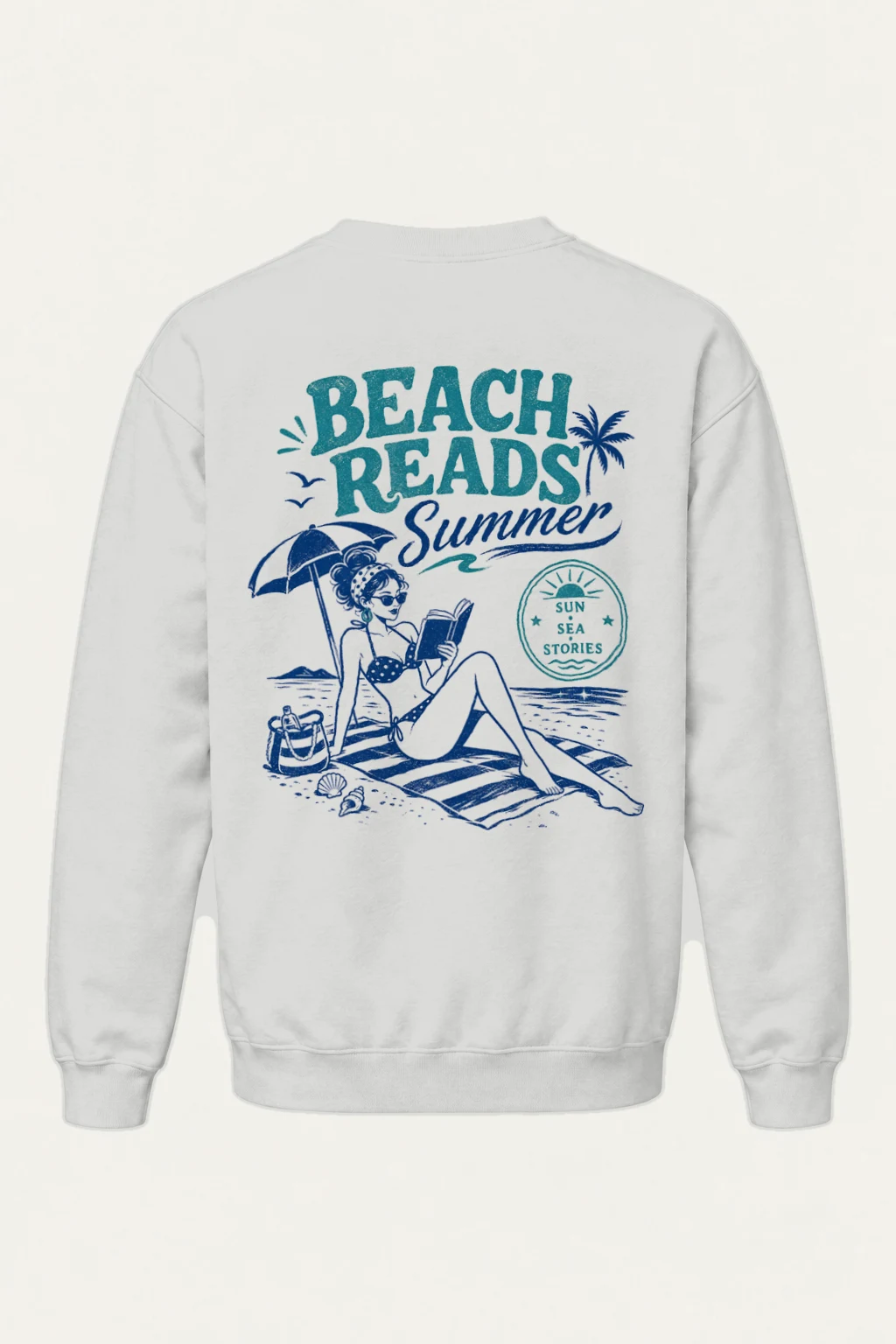 "Beach Reads" Heavy Blend Unisex Crewneck Sweatshirt | Gildan 18000