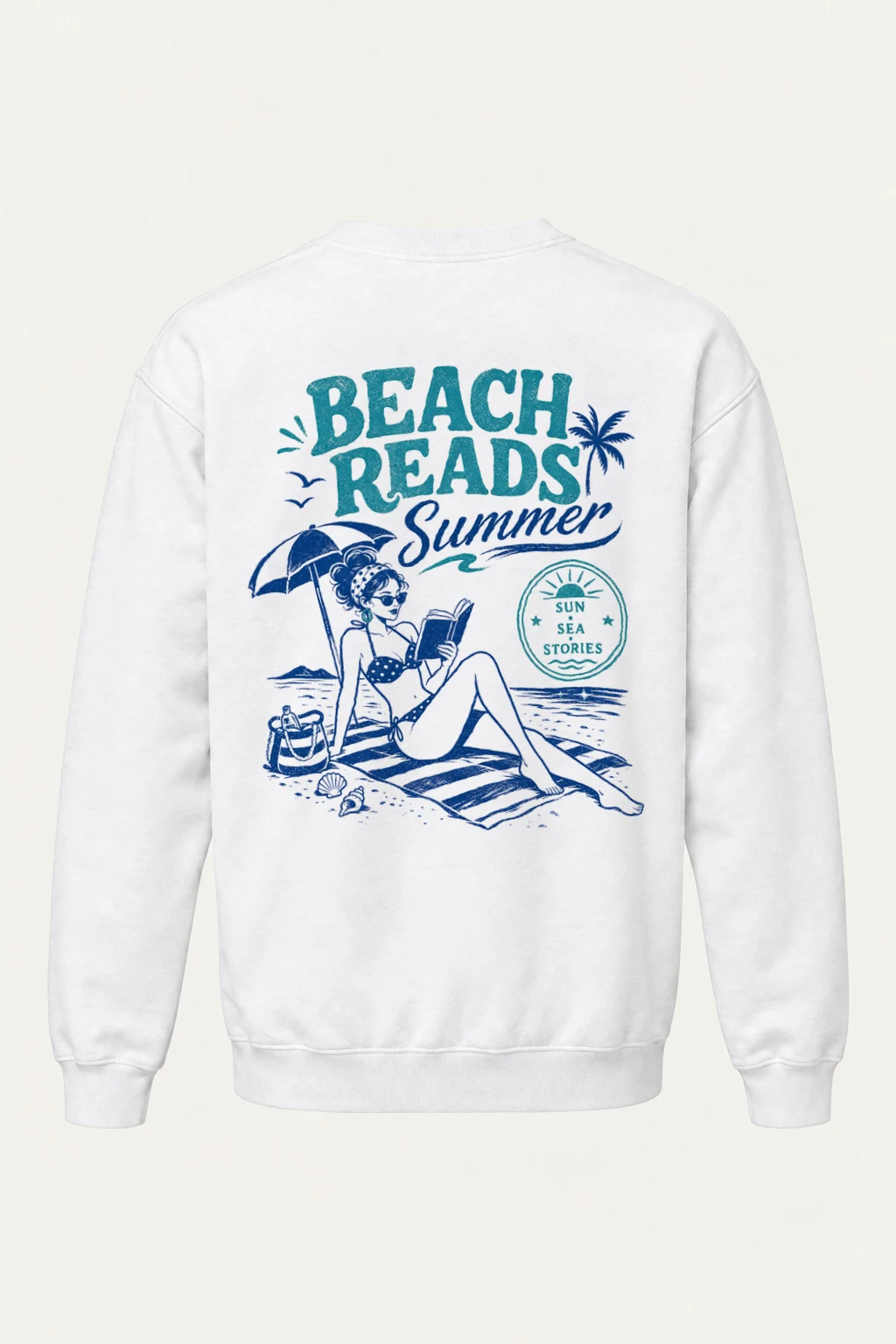 "Beach Reads" Heavy Blend Unisex Crewneck Sweatshirt | Gildan 18000