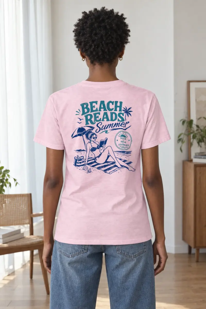 "Beach Reads" Heavyweight Unisex Crewneck T-shirt | Gildan 5000