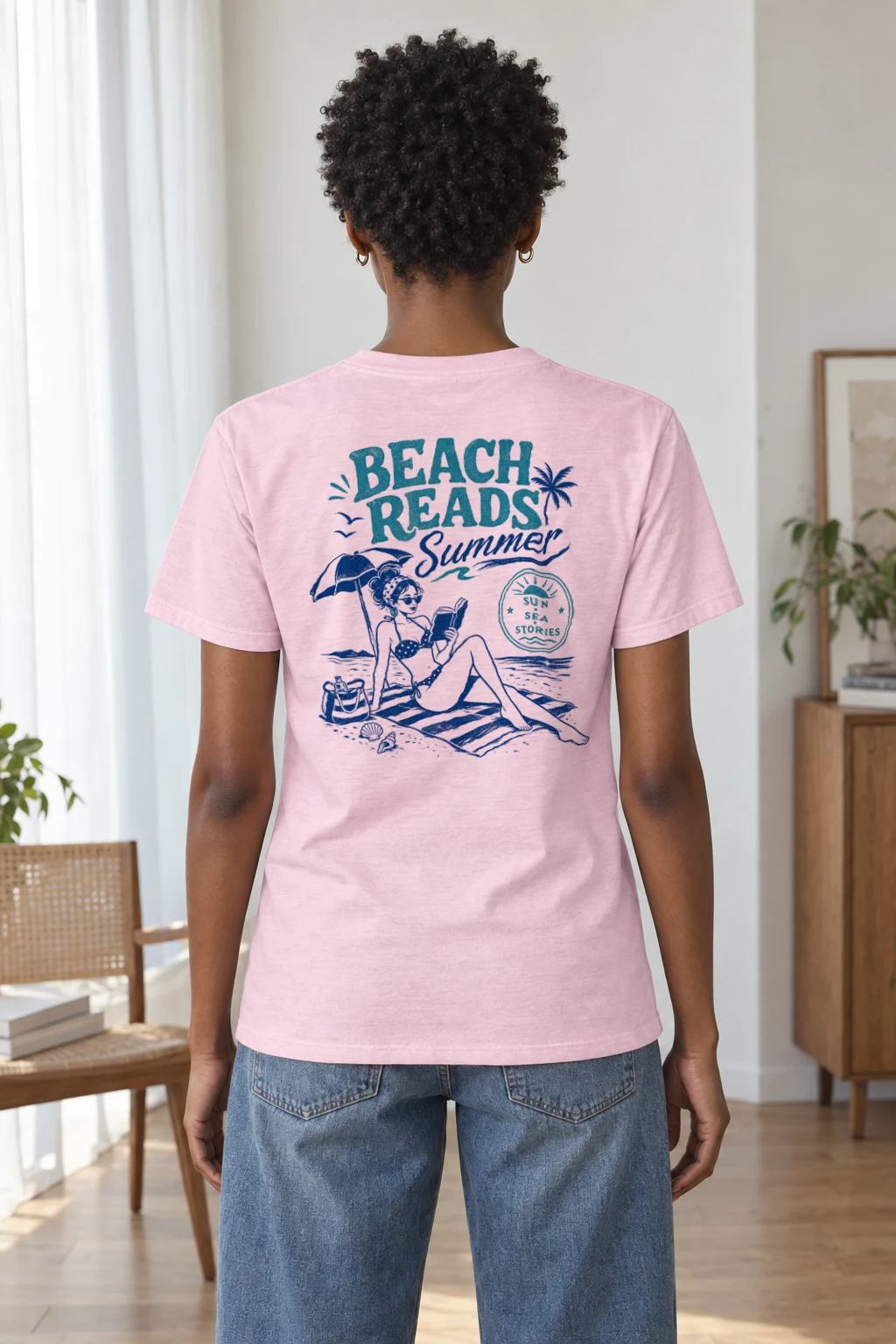 "Beach Reads" Heavyweight Unisex Crewneck T-shirt | Gildan 5000