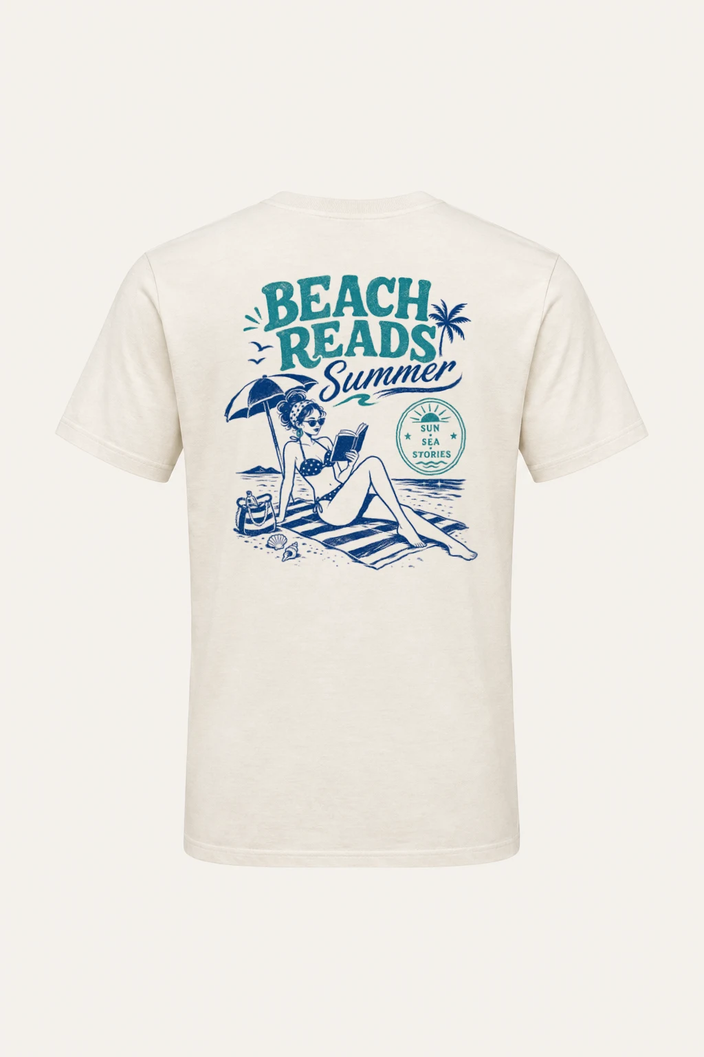 "Beach Reads" Heavyweight Unisex Crewneck T-shirt | Gildan 5000