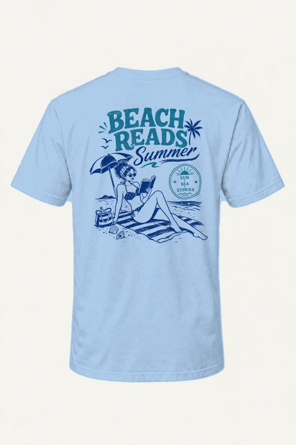 "Beach Reads" Heavyweight Unisex Crewneck T-shirt | Gildan 5000
