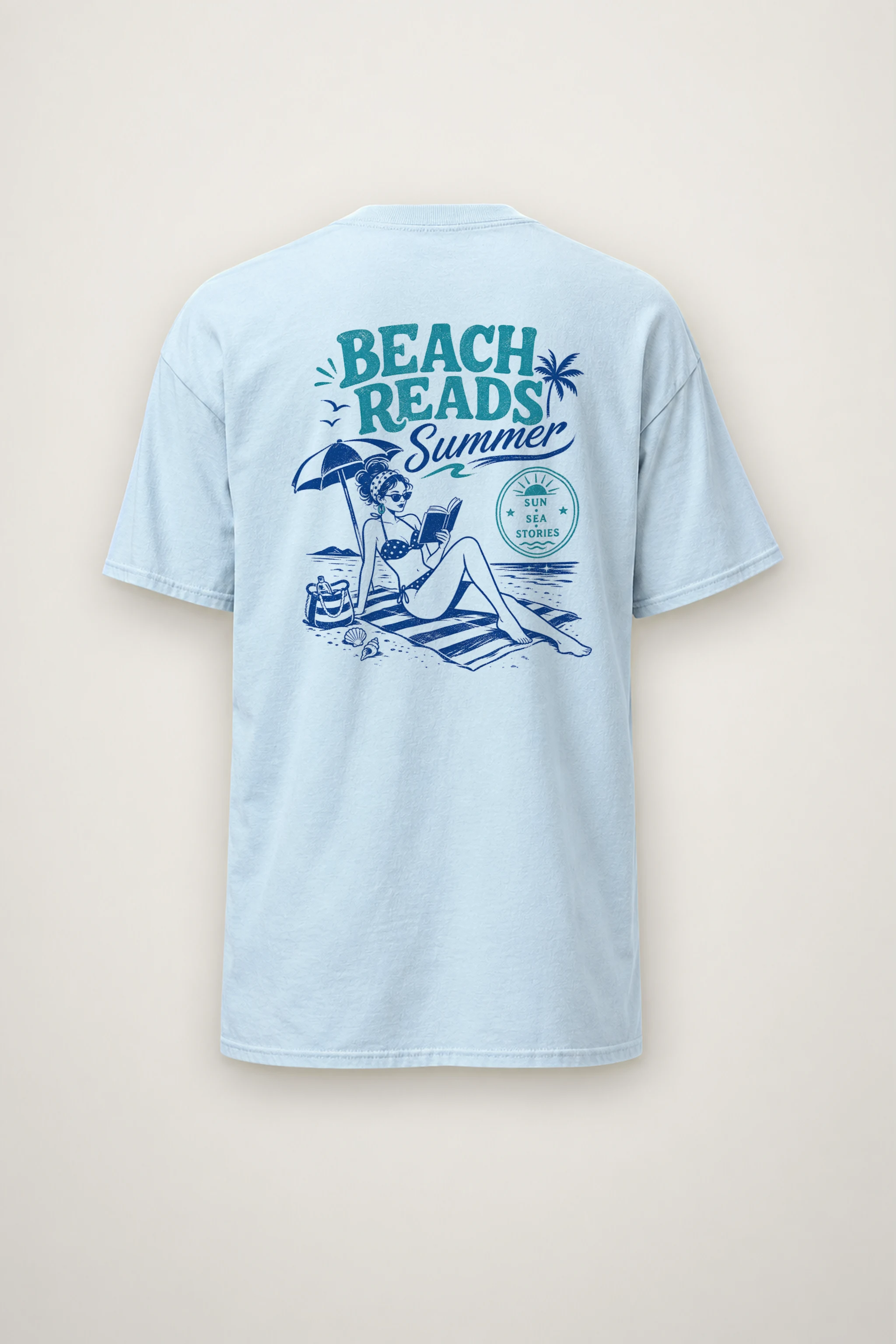 "Beach Reads" Heavyweight Unisex Crewneck T-shirt