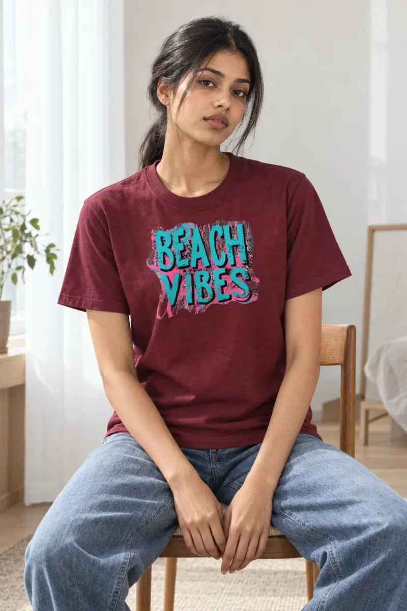 "Beach Vibes" Heavyweight Unisex Crewneck T-shirt | Gildan 5000