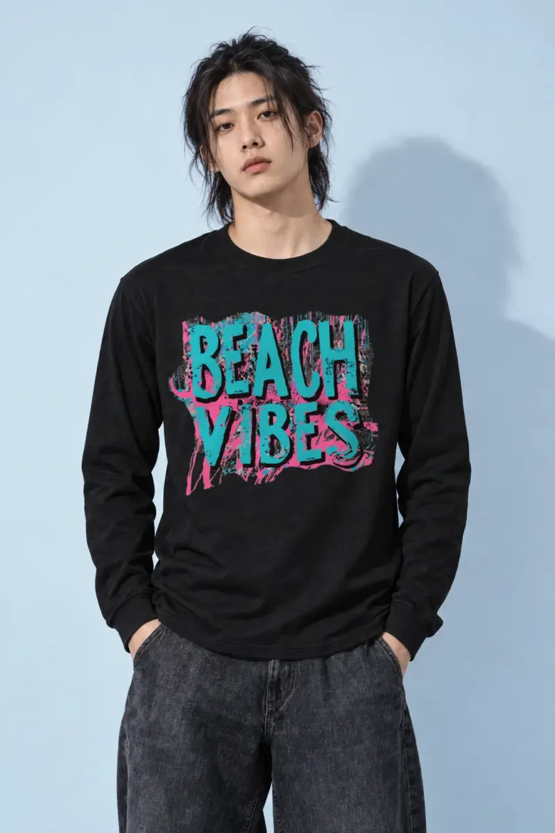 "Beach Vibes" Unisex Longsleeve T-shirt | Gildan 2400