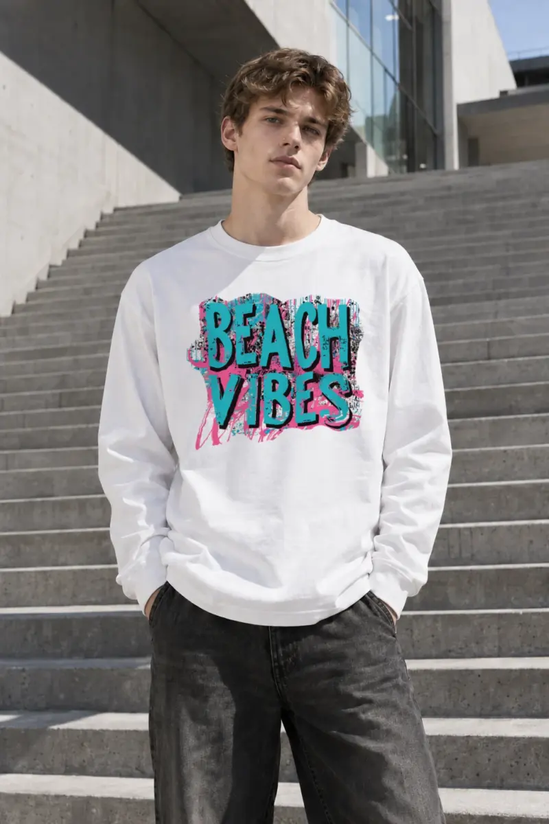"Beach Vibes" Unisex Longsleeve T-shirt | Gildan 2400