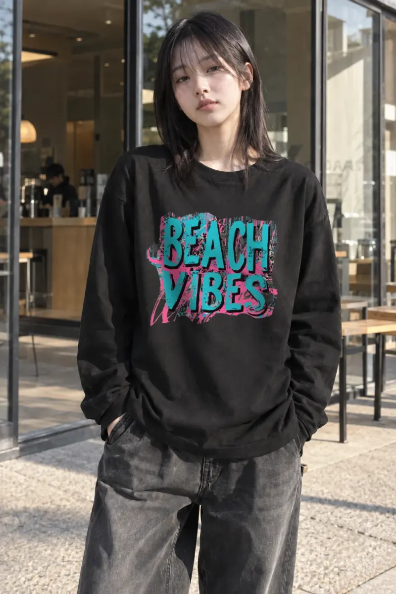 "Beach Vibes" Unisex Longsleeve T-shirt | Gildan 2400