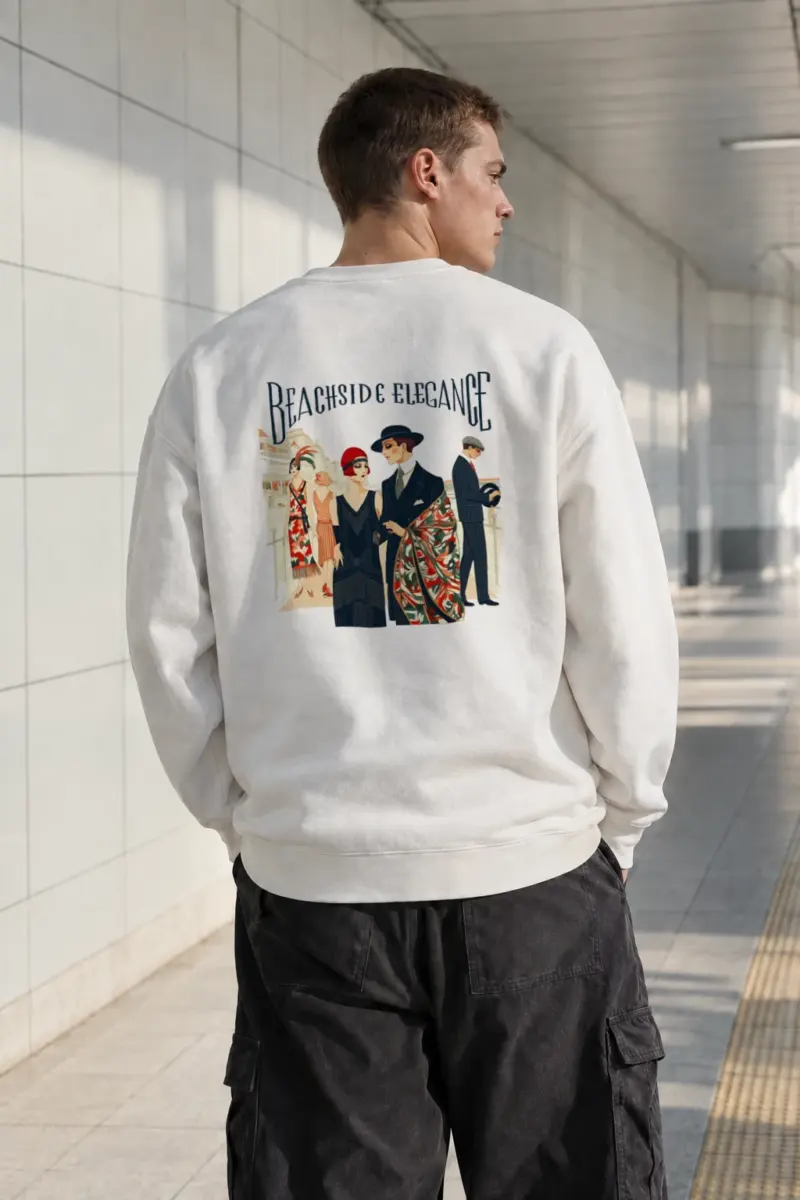 "Beachside Elegance" Heavy Blend Unisex Crewneck Sweatshirt | Gildan 18000