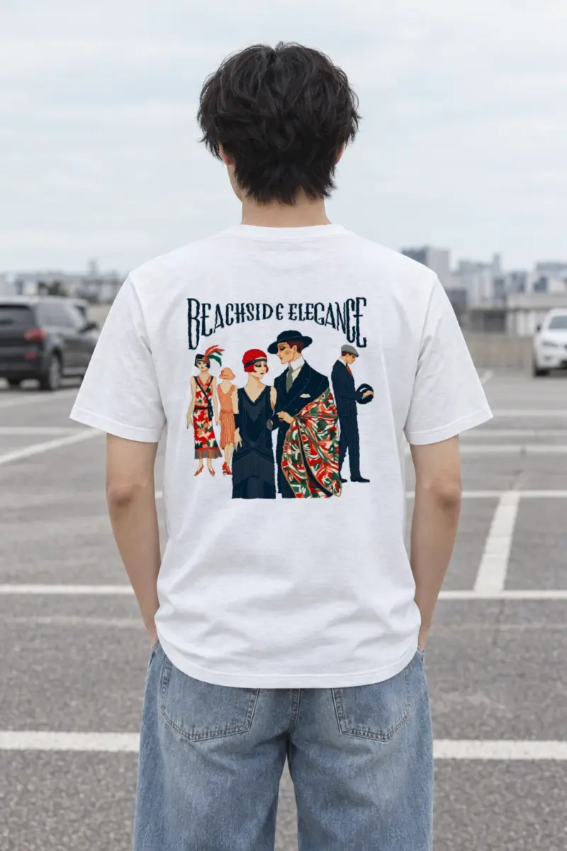 "Beachside Elegance" Heavyweight Unisex Crewneck T-shirt