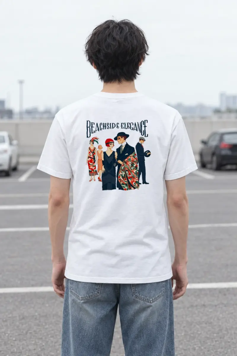 "Beachside Elegance" Heavyweight Unisex Crewneck T-shirt