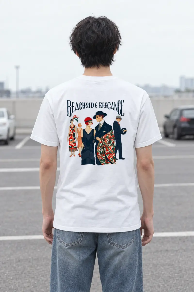 "Beachside Elegance" Heavyweight Unisex Crewneck T-shirt