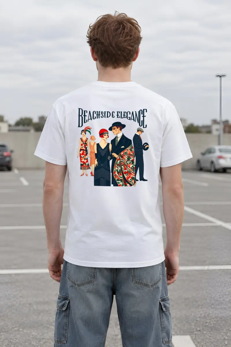 "Beachside Elegance" Heavyweight Unisex Crewneck T-shirt