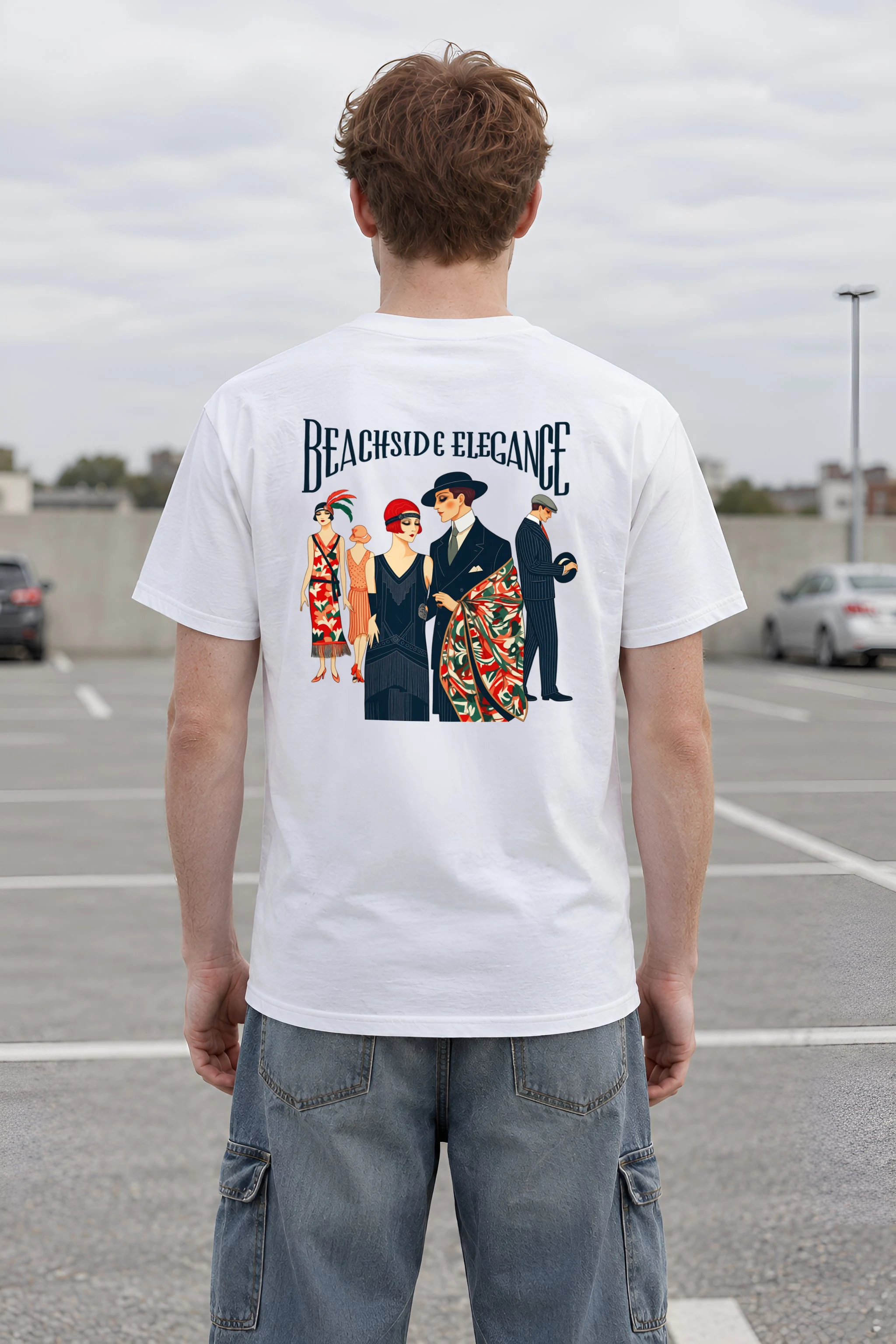 "Beachside Elegance" Heavyweight Unisex Crewneck T-shirt