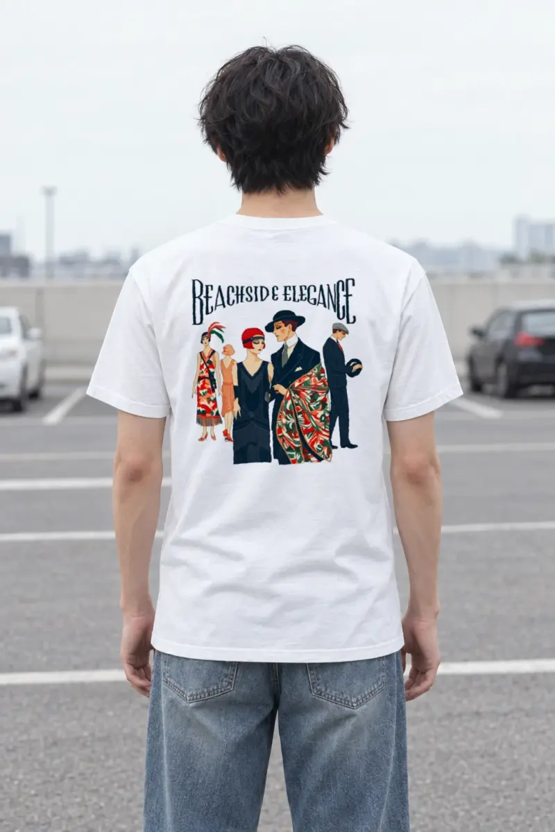 "Beachside Elegance" Heavyweight Unisex Crewneck T-shirt