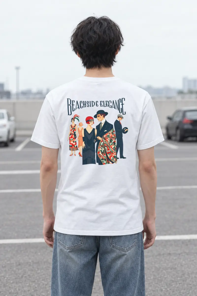 "Beachside Elegance" Heavyweight Unisex Crewneck T-shirt