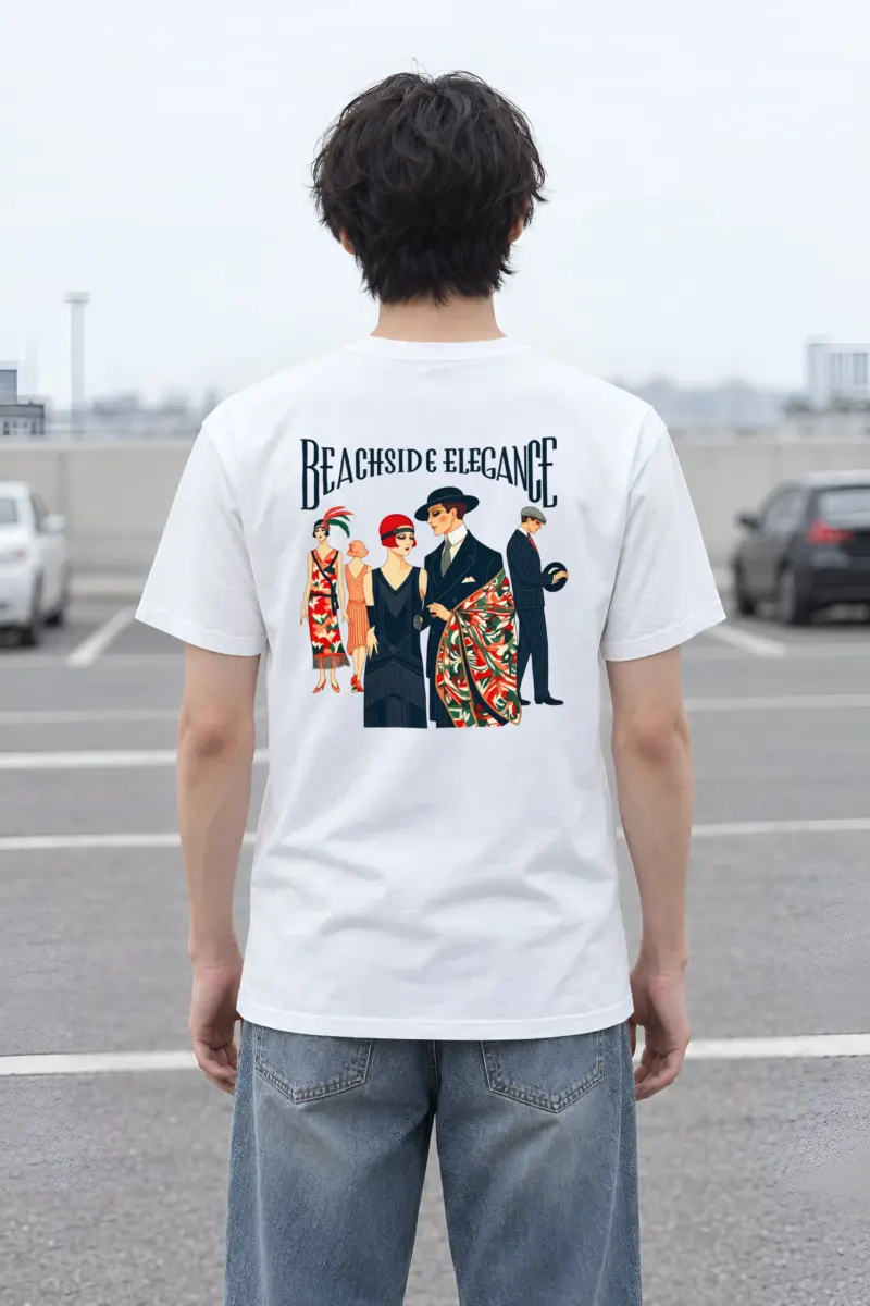 "Beachside Elegance" Heavyweight Unisex Crewneck T-shirt