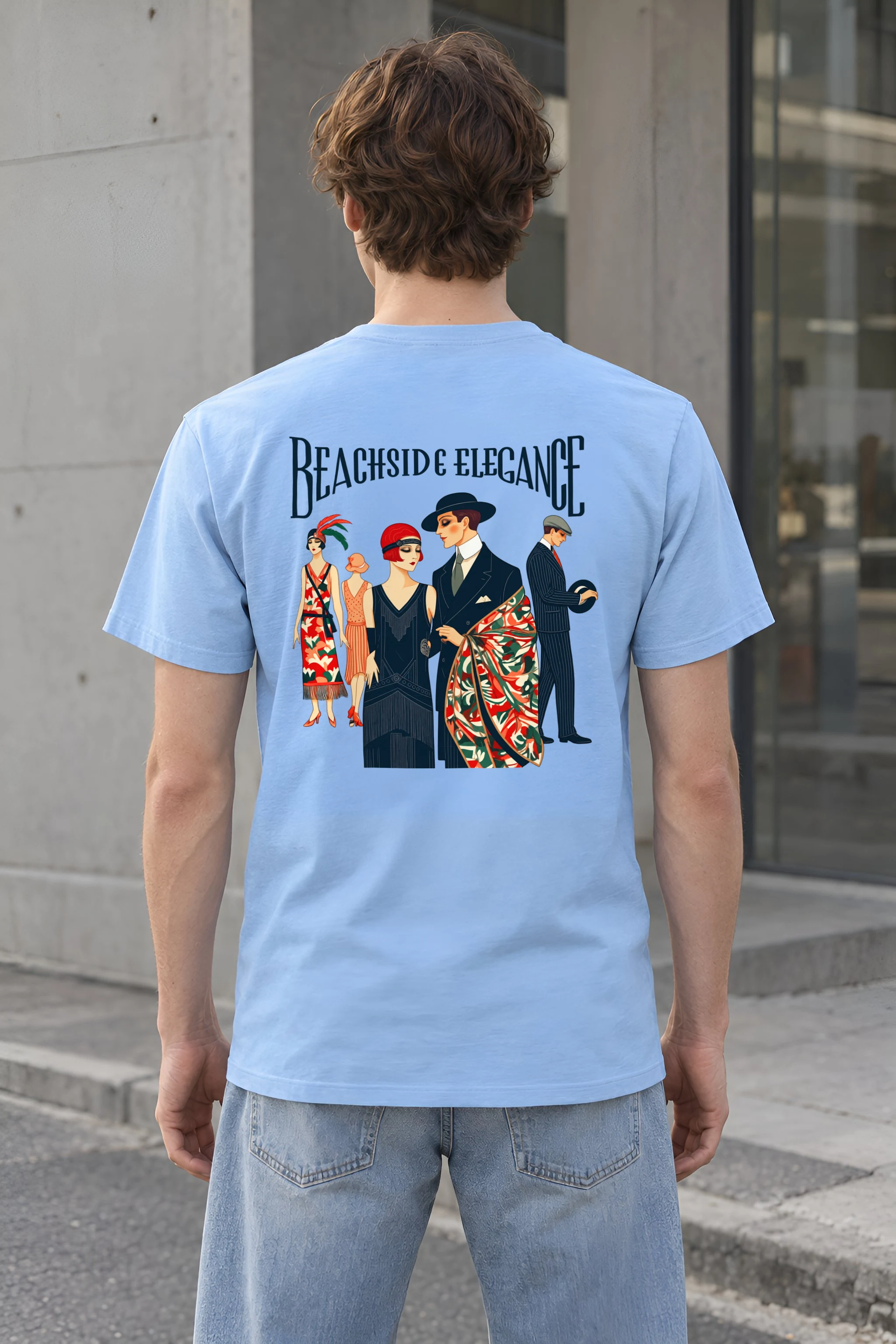 "Beachside Elegance" Heavyweight Unisex Crewneck T-shirt