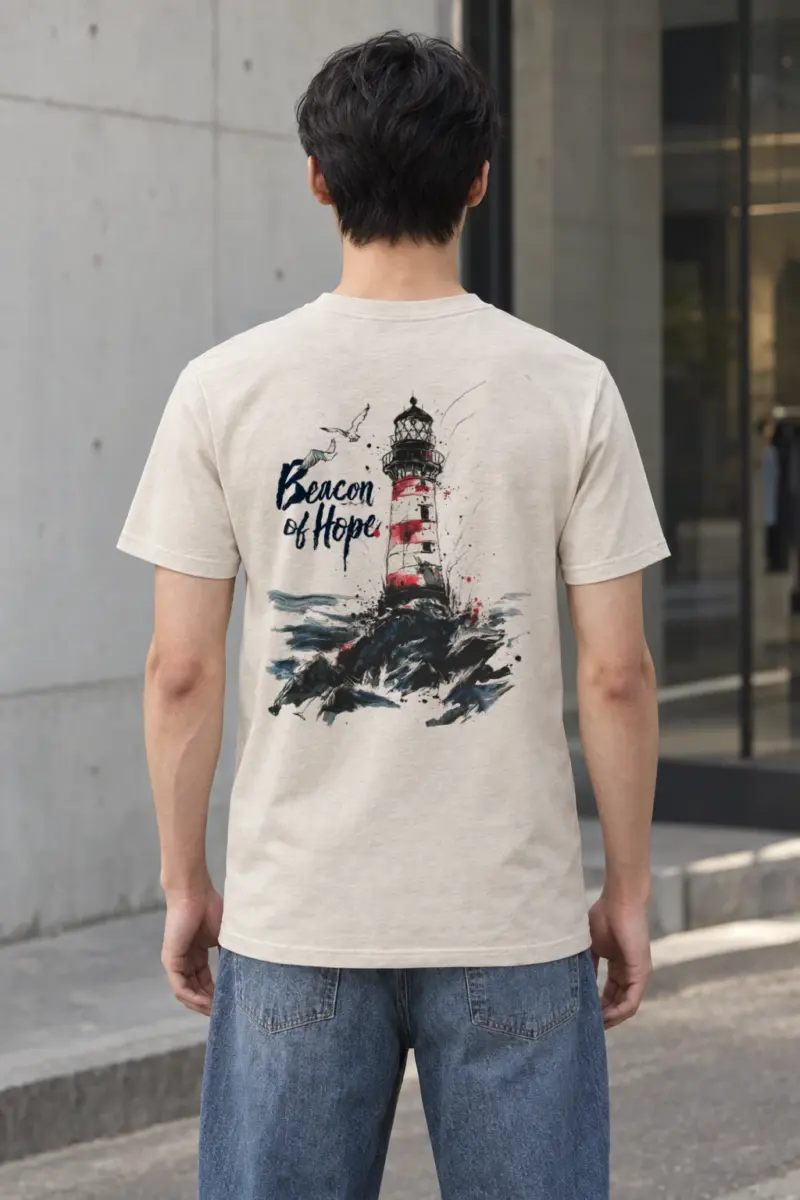 "Beacon Of Hope" Heavyweight Unisex Crewneck T-shirt