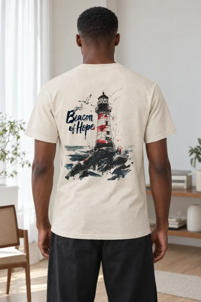 "Beacon Of Hope" Heavyweight Unisex Crewneck T-shirt | Gildan 5000