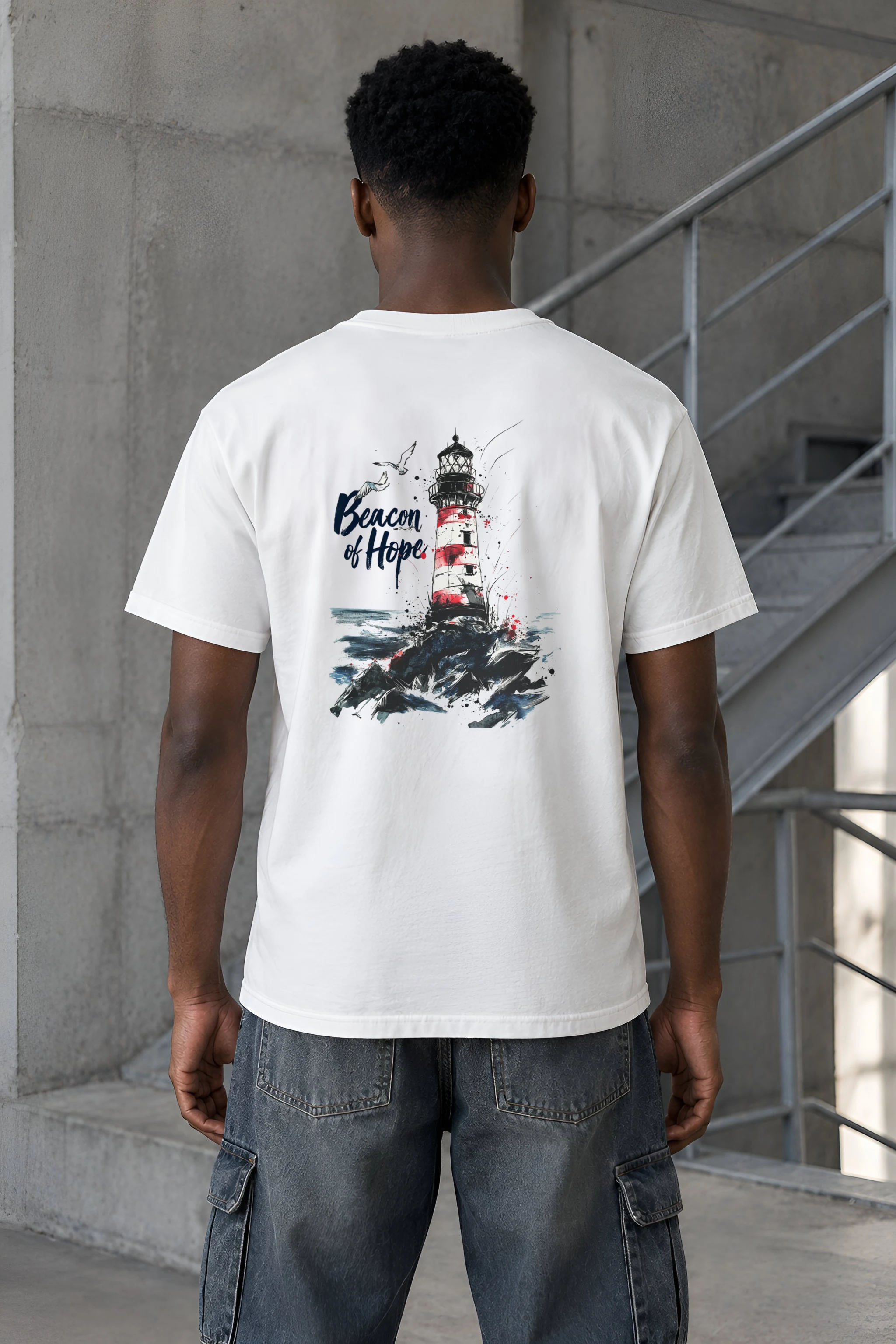"Beacon Of Hope" Heavyweight Unisex Crewneck T-shirt
