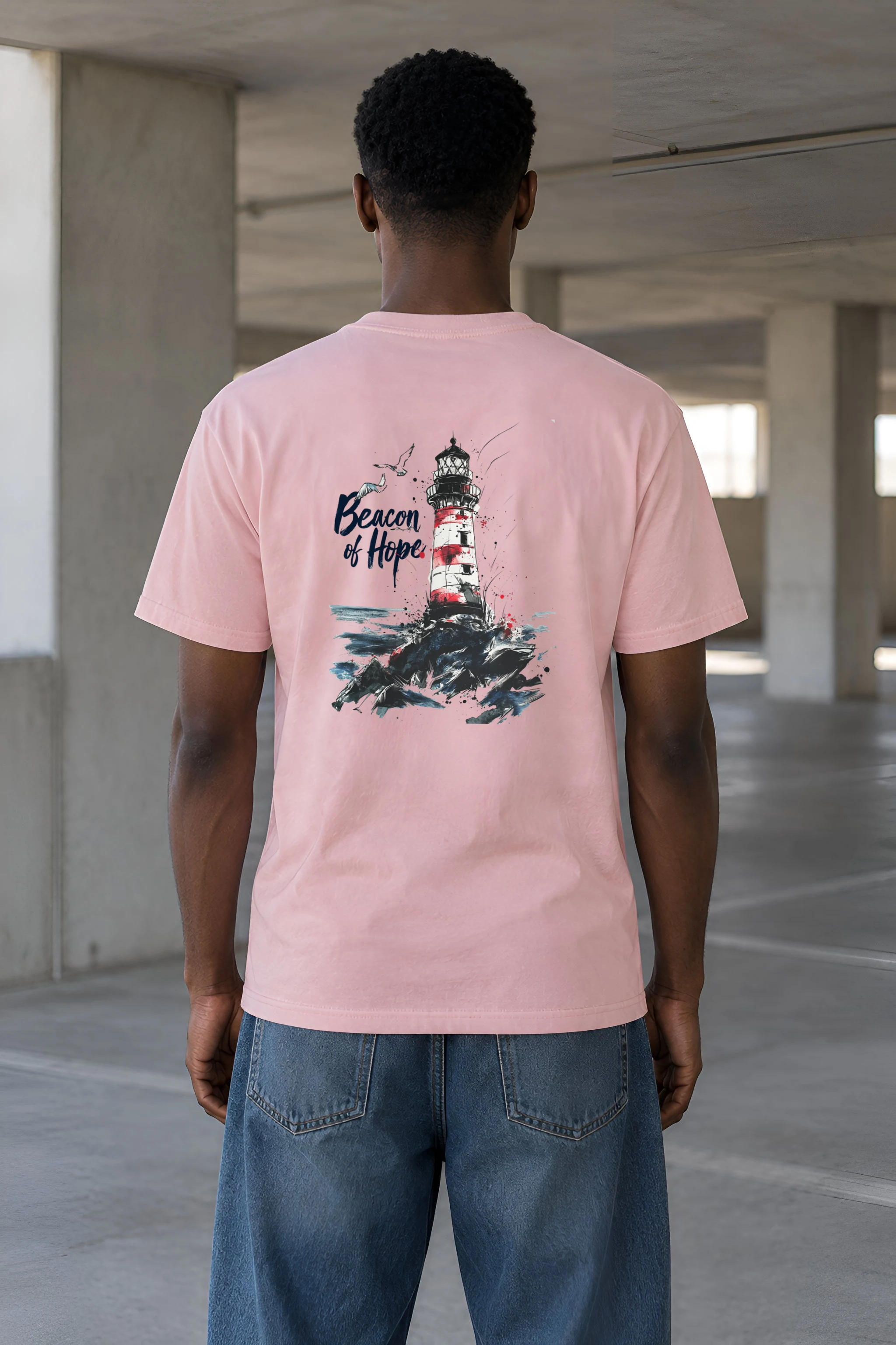 "Beacon Of Hope" Heavyweight Unisex Crewneck T-shirt