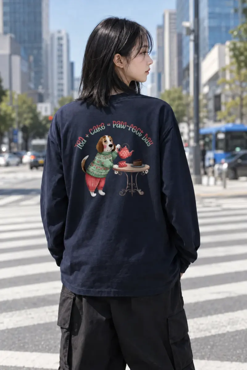 “Beagle Tea Service” Unisex Longsleeve T-shirt | Gildan 2400