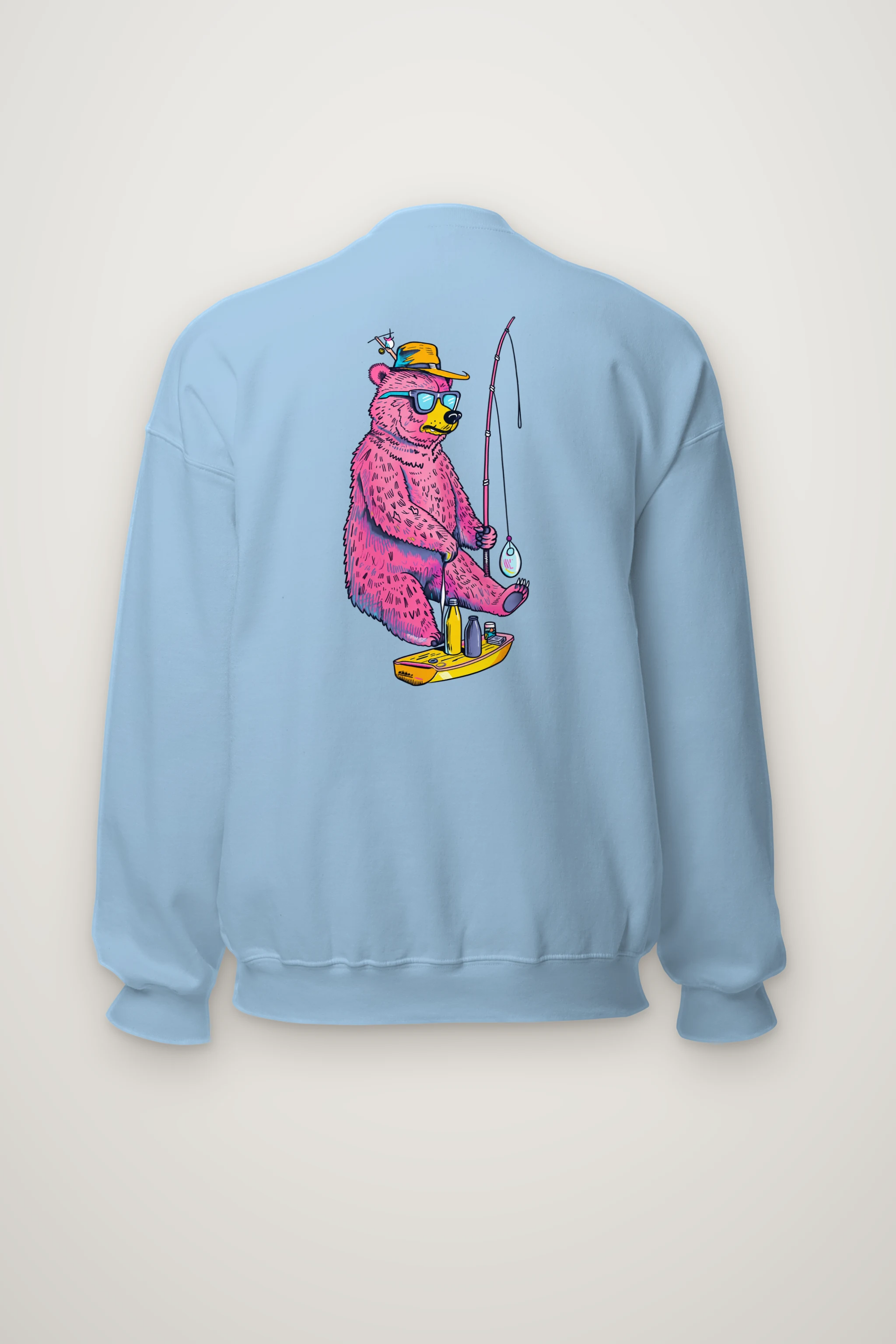 "Bear Angler In Shades" Heavy Blend Unisex Crewneck Sweatshirt