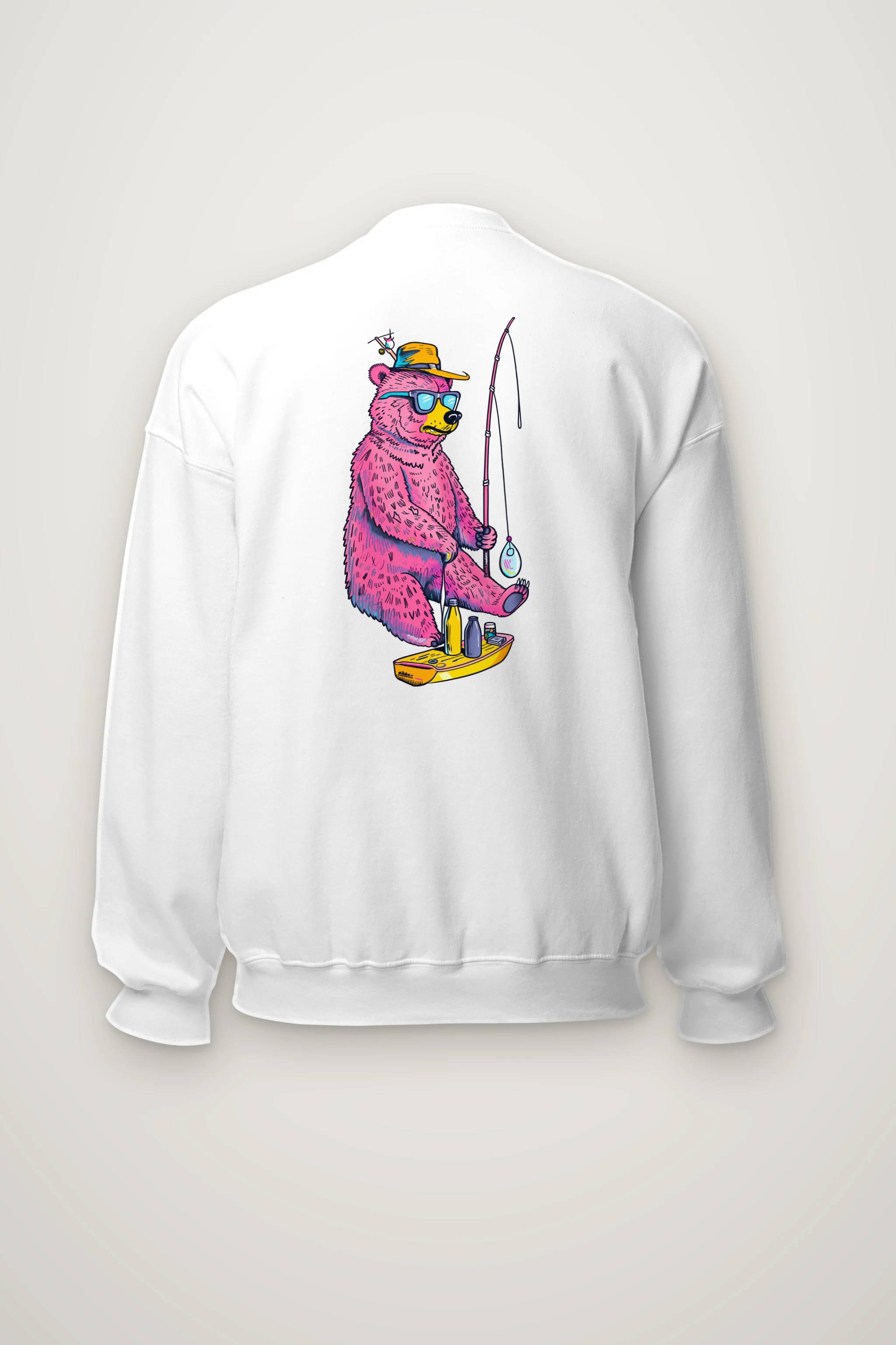 "Bear Angler In Shades" Heavy Blend Unisex Crewneck Sweatshirt