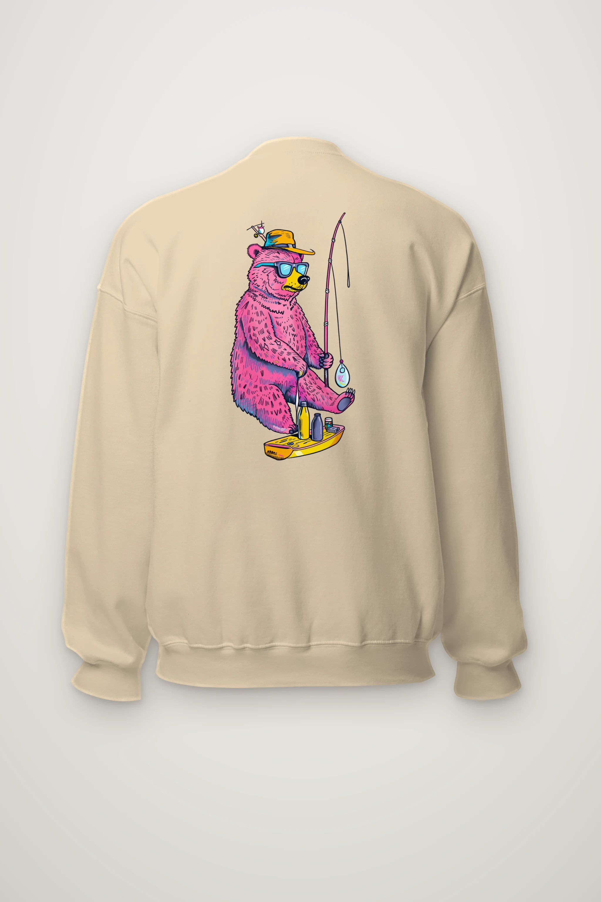 "Bear Angler In Shades" Heavy Blend Unisex Crewneck Sweatshirt