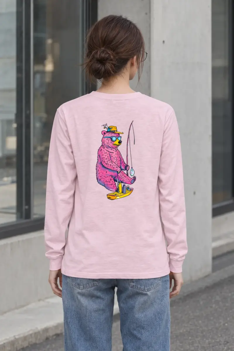 "Bear Angler In Shades" Unisex Longsleeve T-shirt