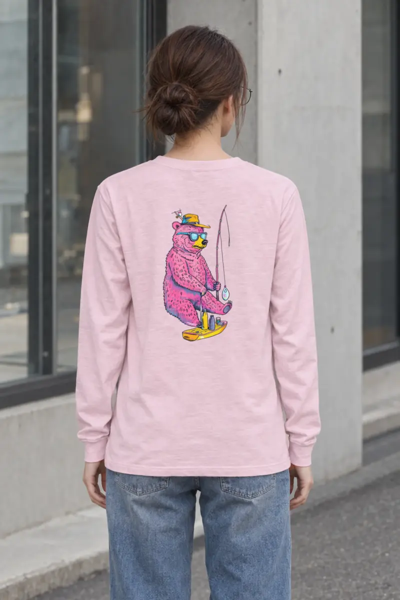 "Bear Angler In Shades" Unisex Longsleeve T-shirt