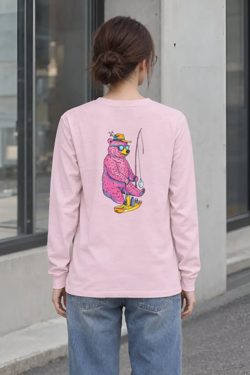 "Bear Angler In Shades" Unisex Longsleeve T-shirt