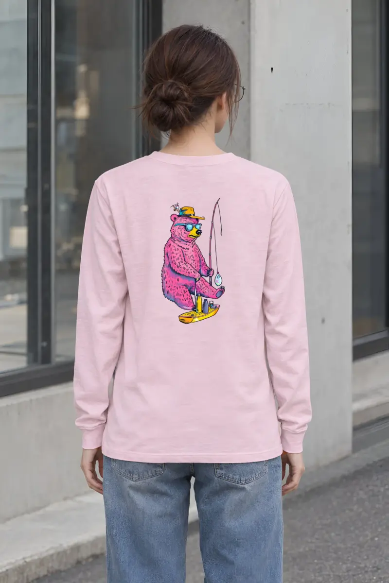 "Bear Angler In Shades" Unisex Longsleeve T-shirt